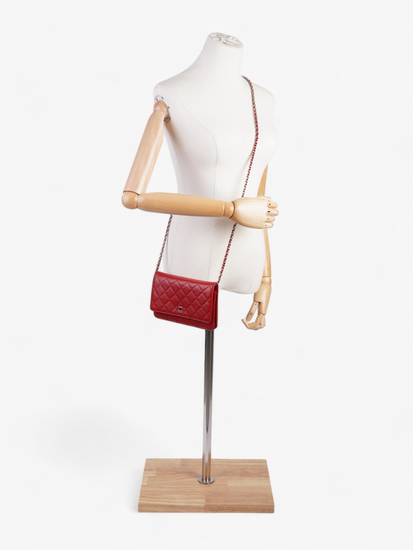 Chanel Wallet On Chain Red Lambskin Leather