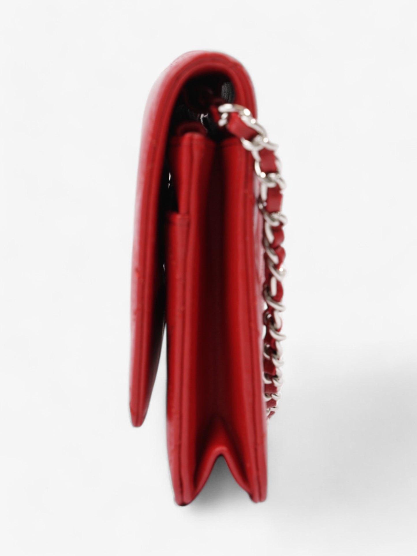 Chanel Wallet On Chain Red Lambskin Leather