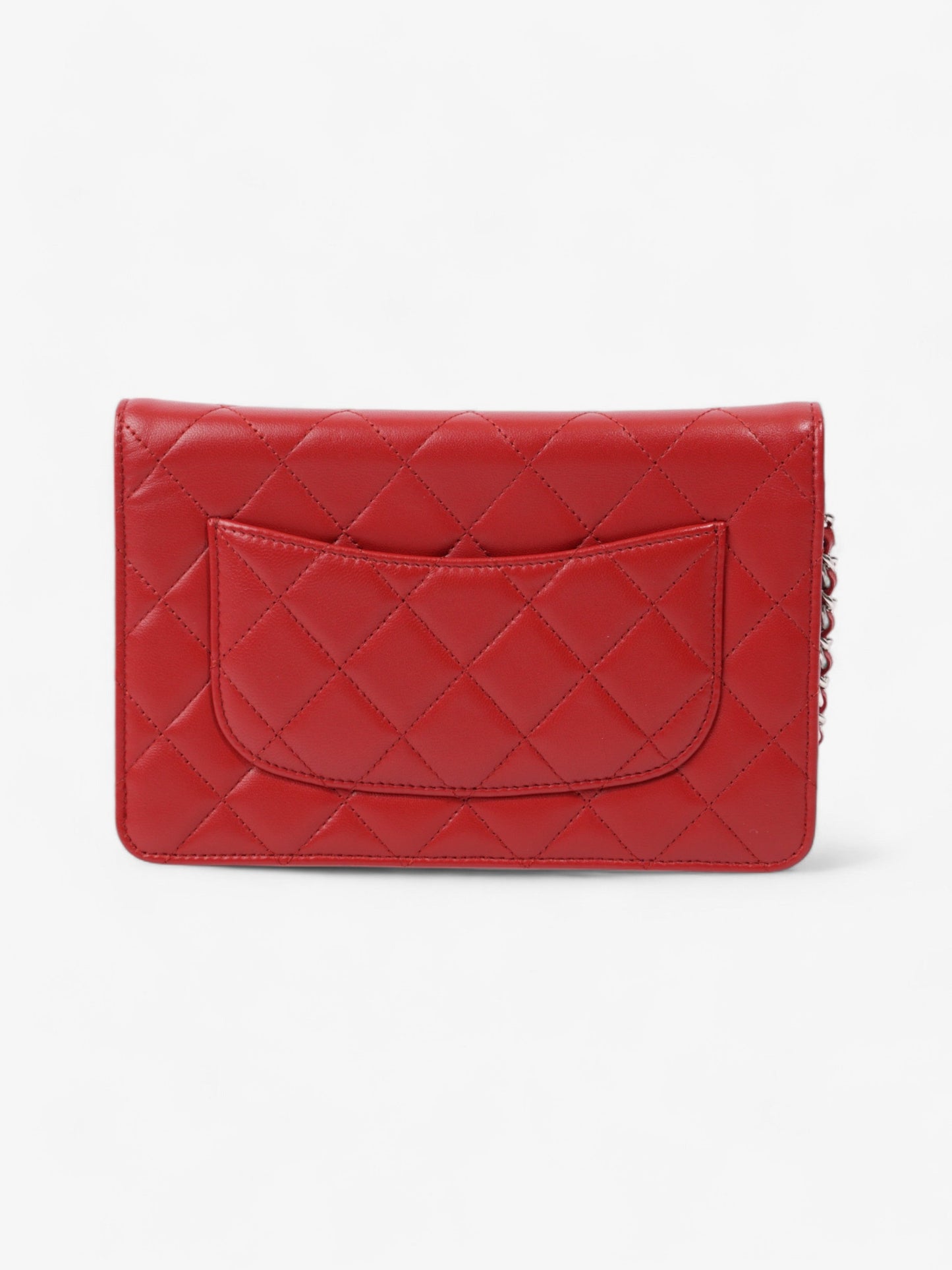 Chanel Wallet On Chain Red Lambskin Leather