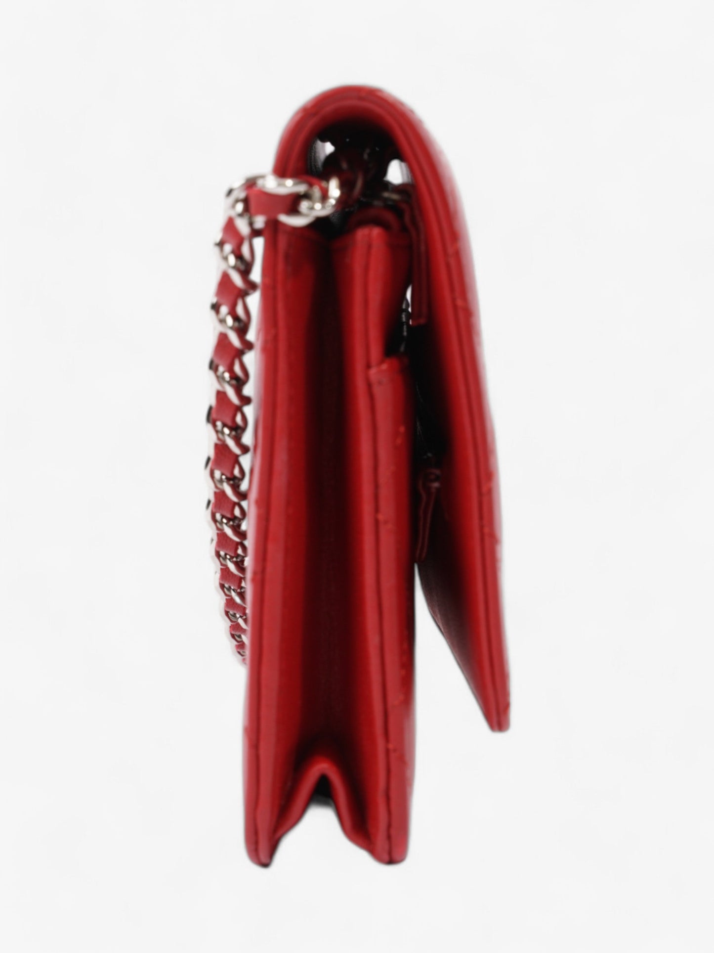 Chanel Wallet On Chain Red Lambskin Leather