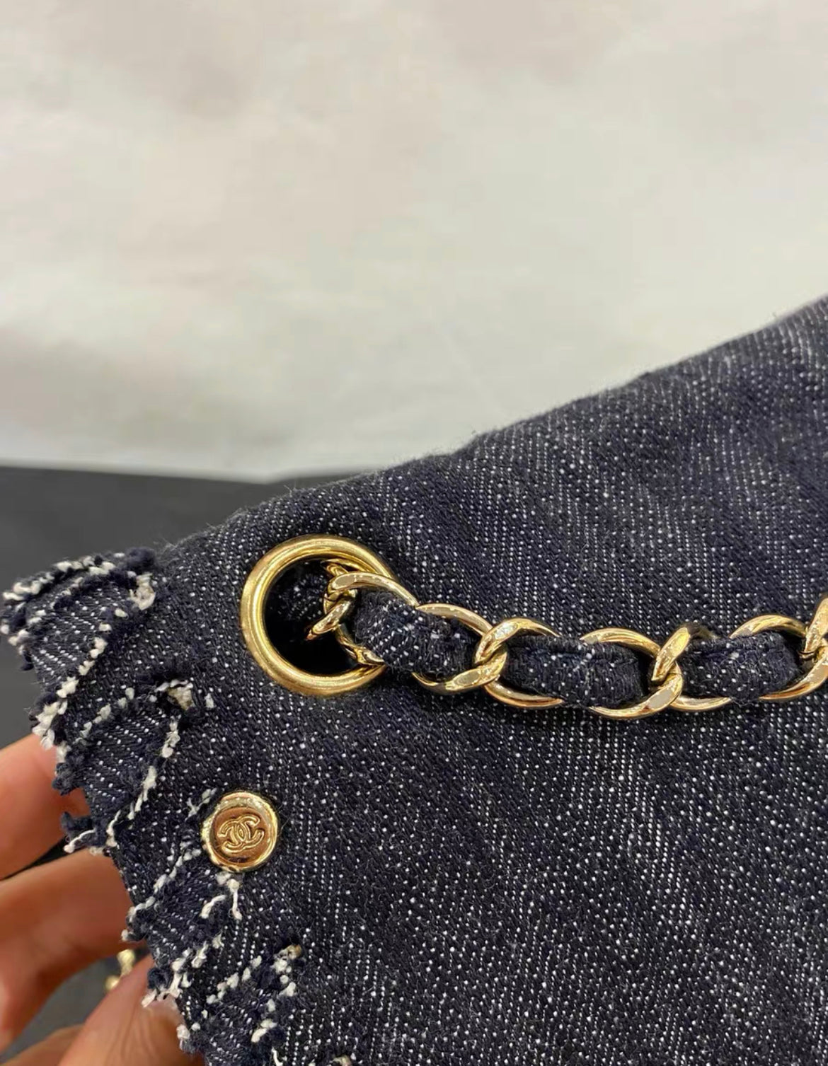 CHANEL 2006  NIGHT FLIGHT DENIM REISSUE AIRPLANE RAINBOW BAG 24K GHW