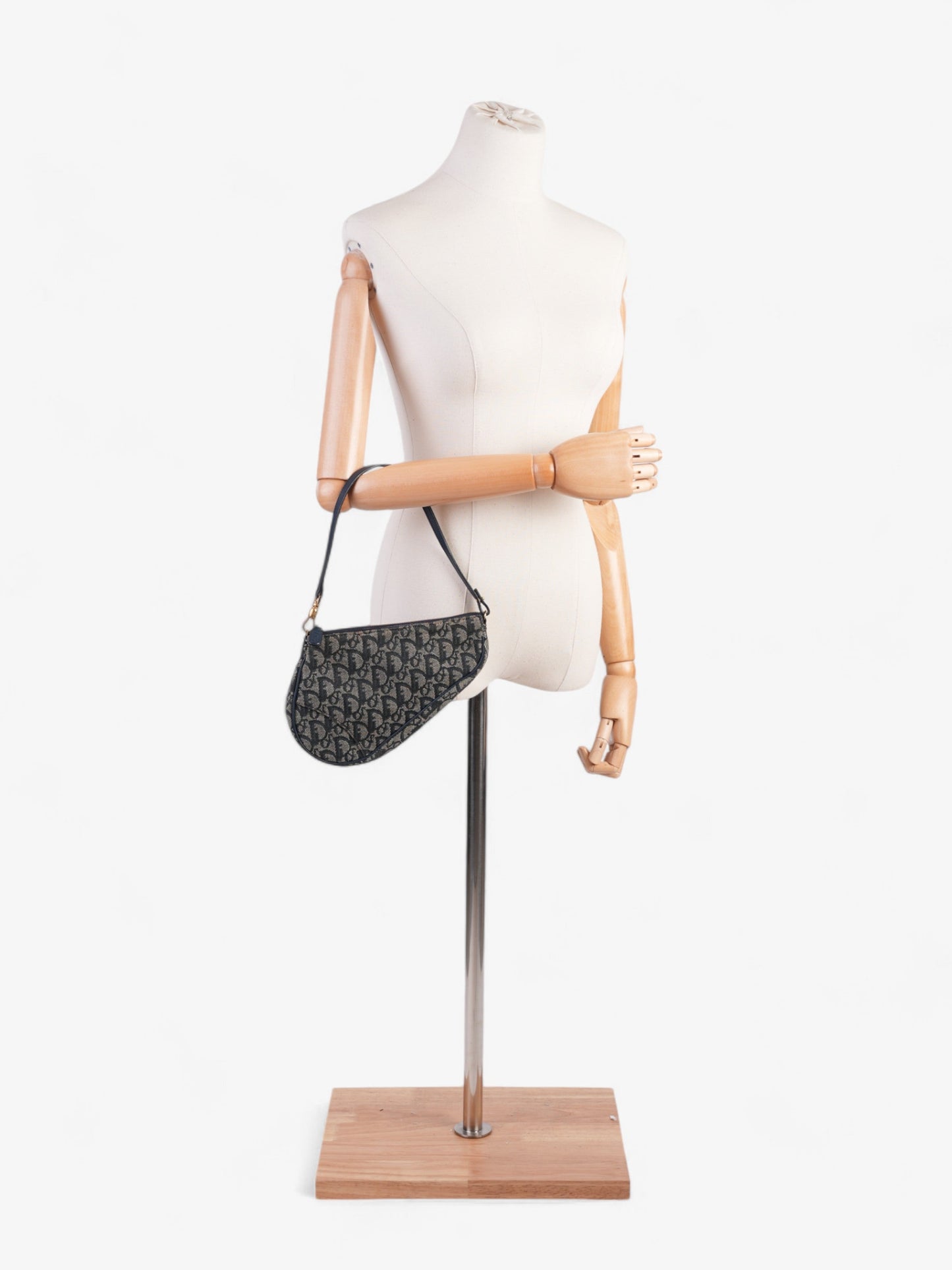 Christian Dior Saddle Pouch Blue Oblique Canvas