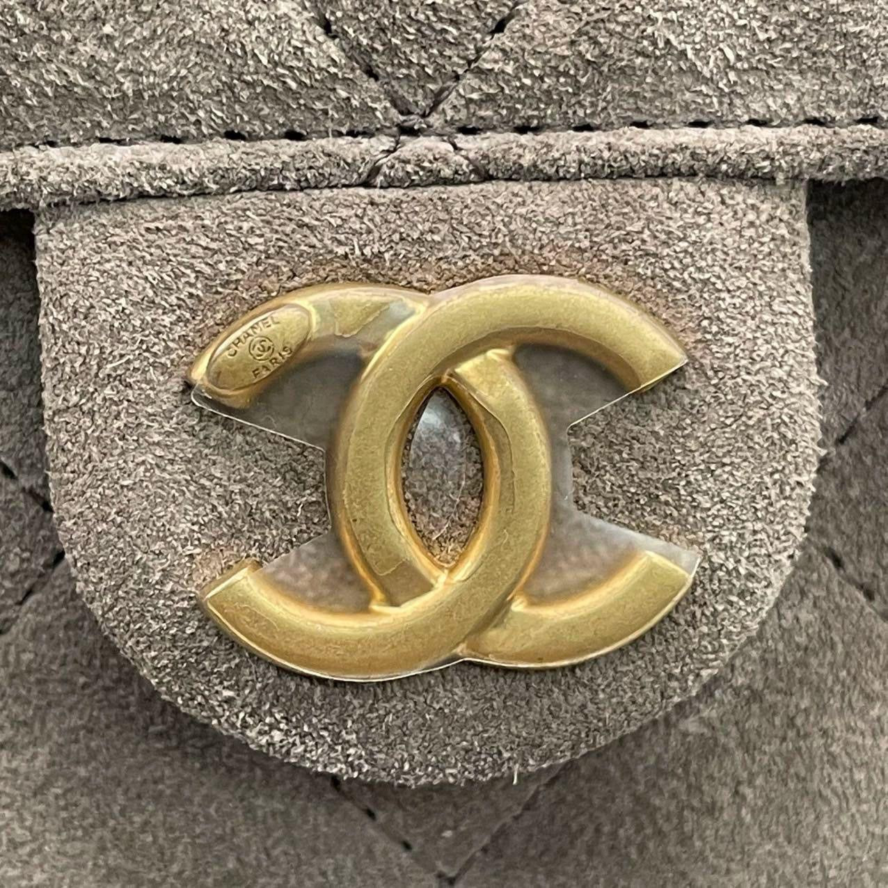 Chanel 25 Hobo Small suede Grey Gold Hardware