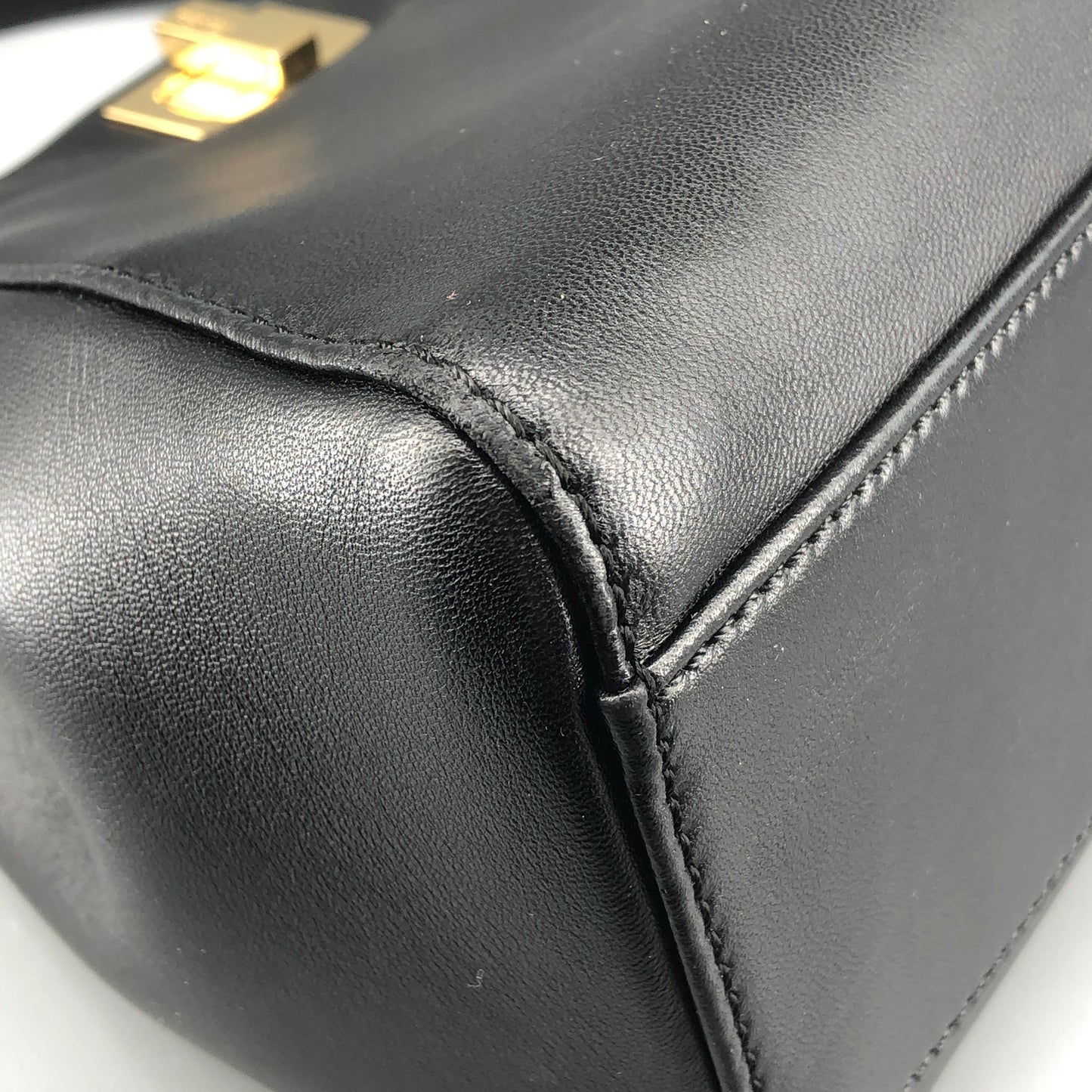 Fendi Peekaboo Mini Black Smooth Calf Leather Handbag