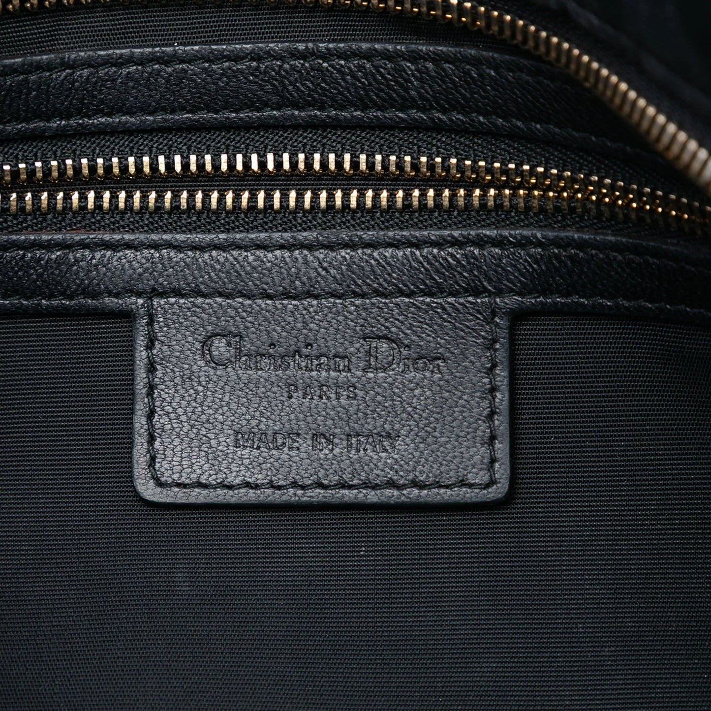 Black Dior Calfskin Cannage Rose Clutch