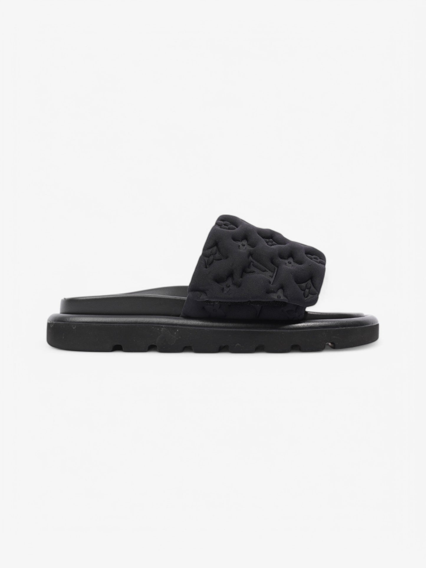 Louis Vuitton Pool Slides Black Neoprene EU 38 UK 5