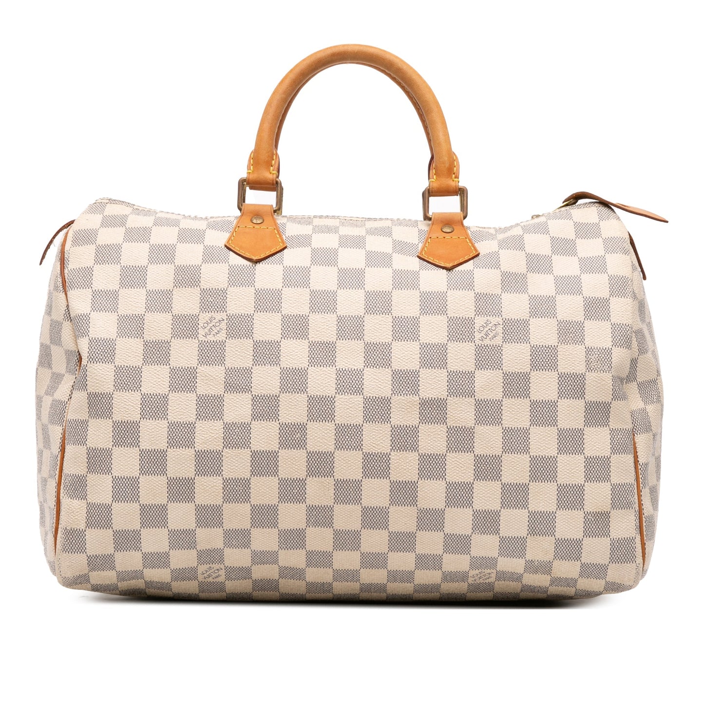 White Louis Vuitton Damier Azur Speedy 35 Boston Bag