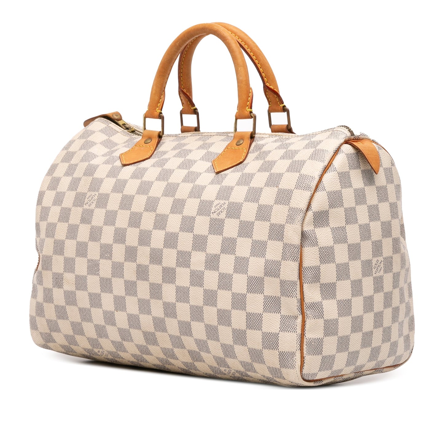 White Louis Vuitton Damier Azur Speedy 35 Boston Bag