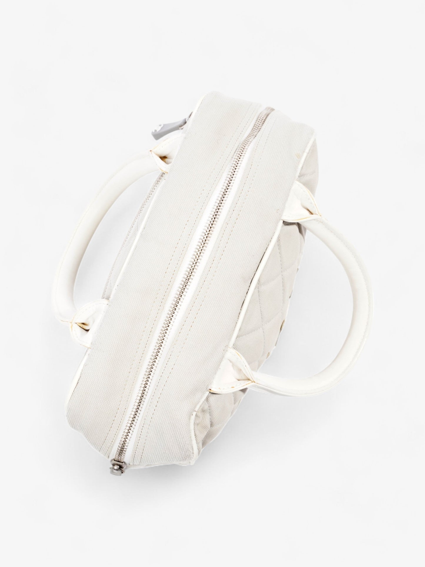 Chanel Sports Line Boston Bag Grey / White Cotton