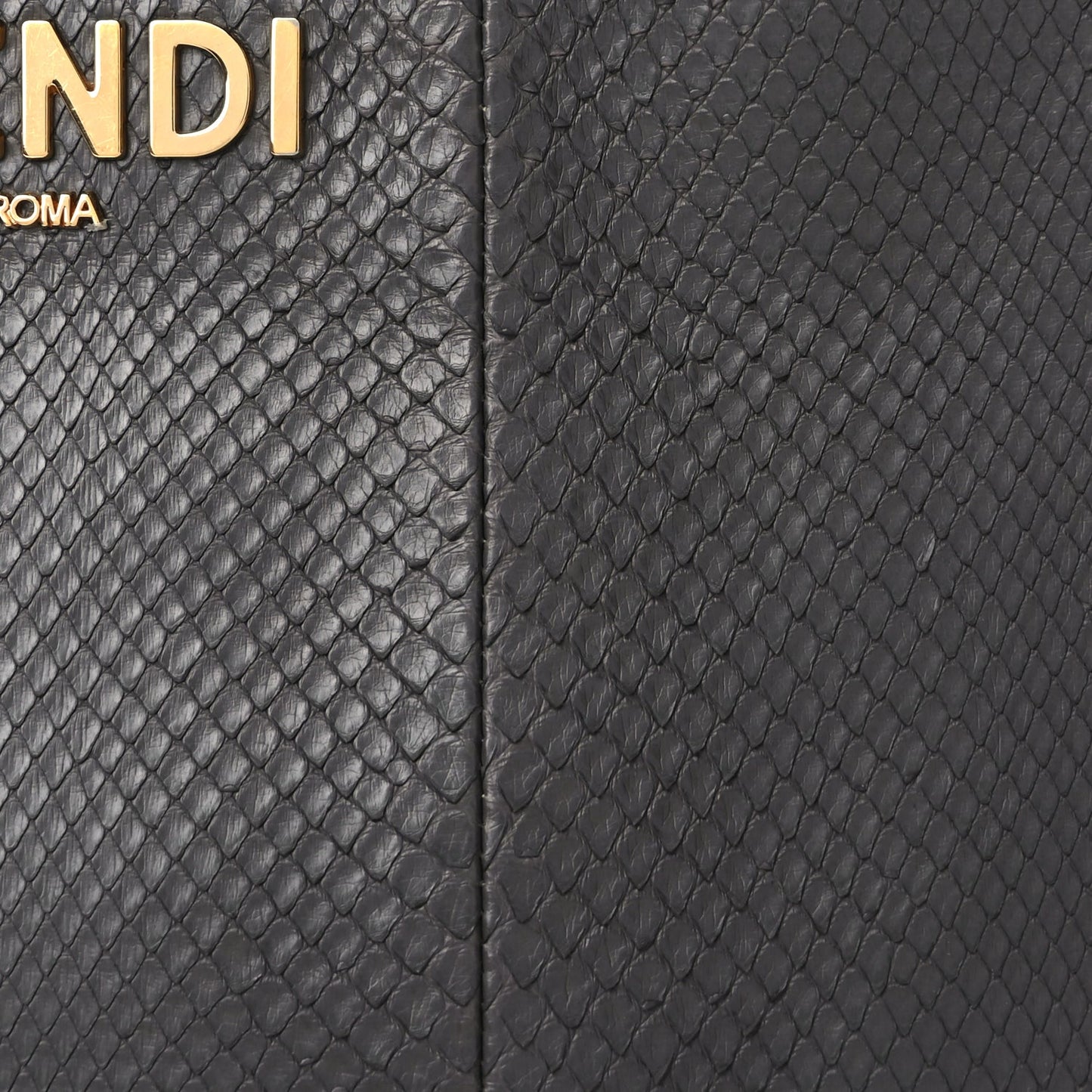 Fendi Snakeskin O'Lock Zipper Black