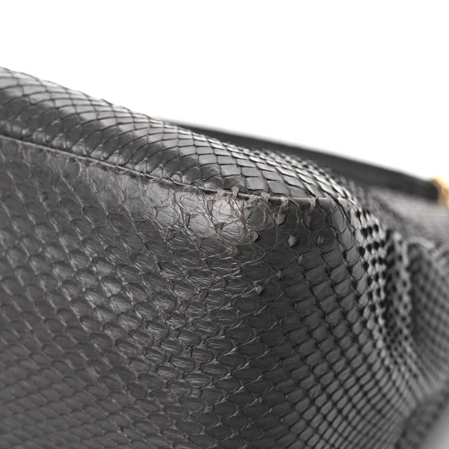 Fendi Snakeskin O'Lock Zipper Black