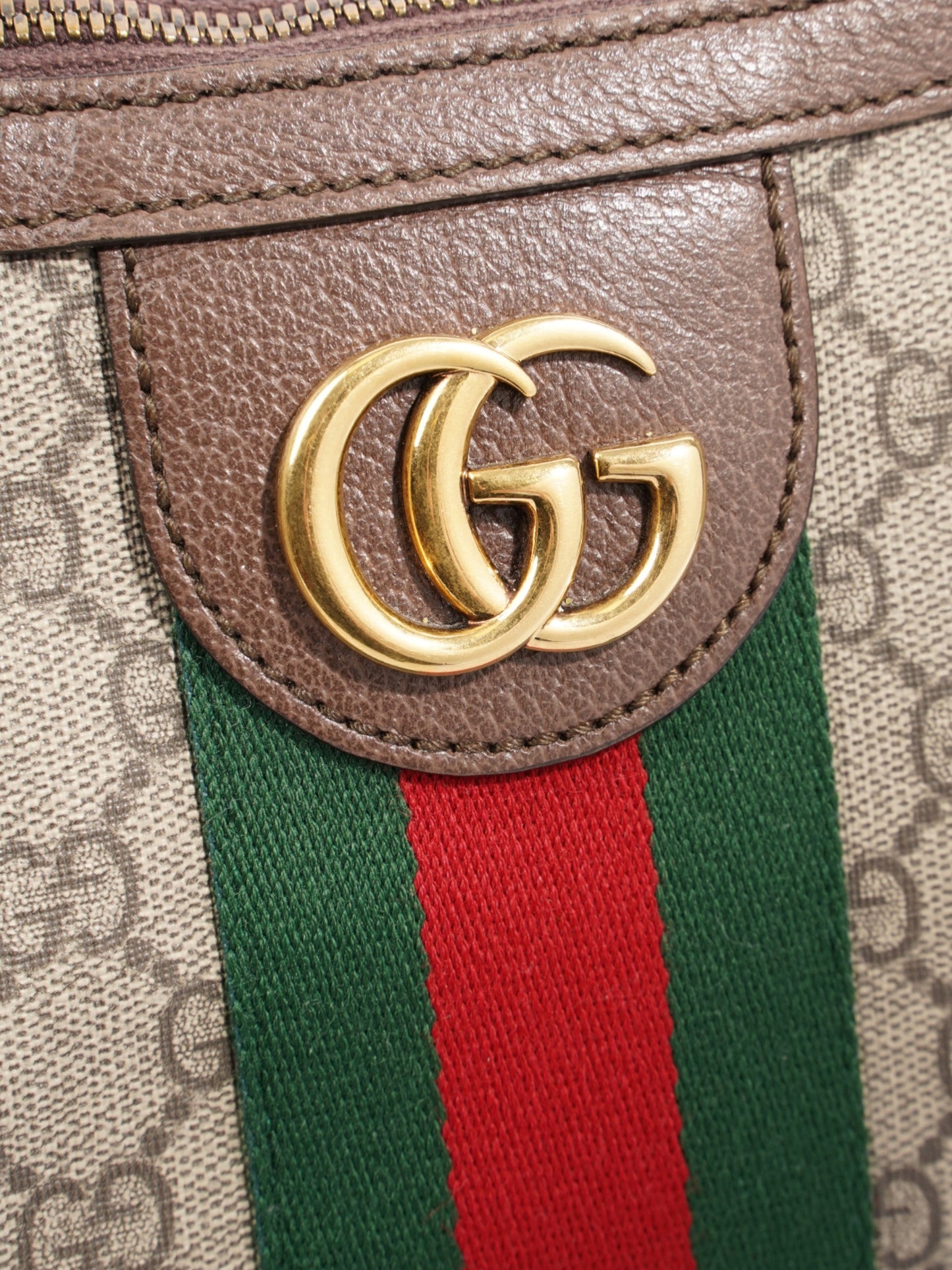 Gucci Ophidia GG Supreme / Green / Red Canvas Small