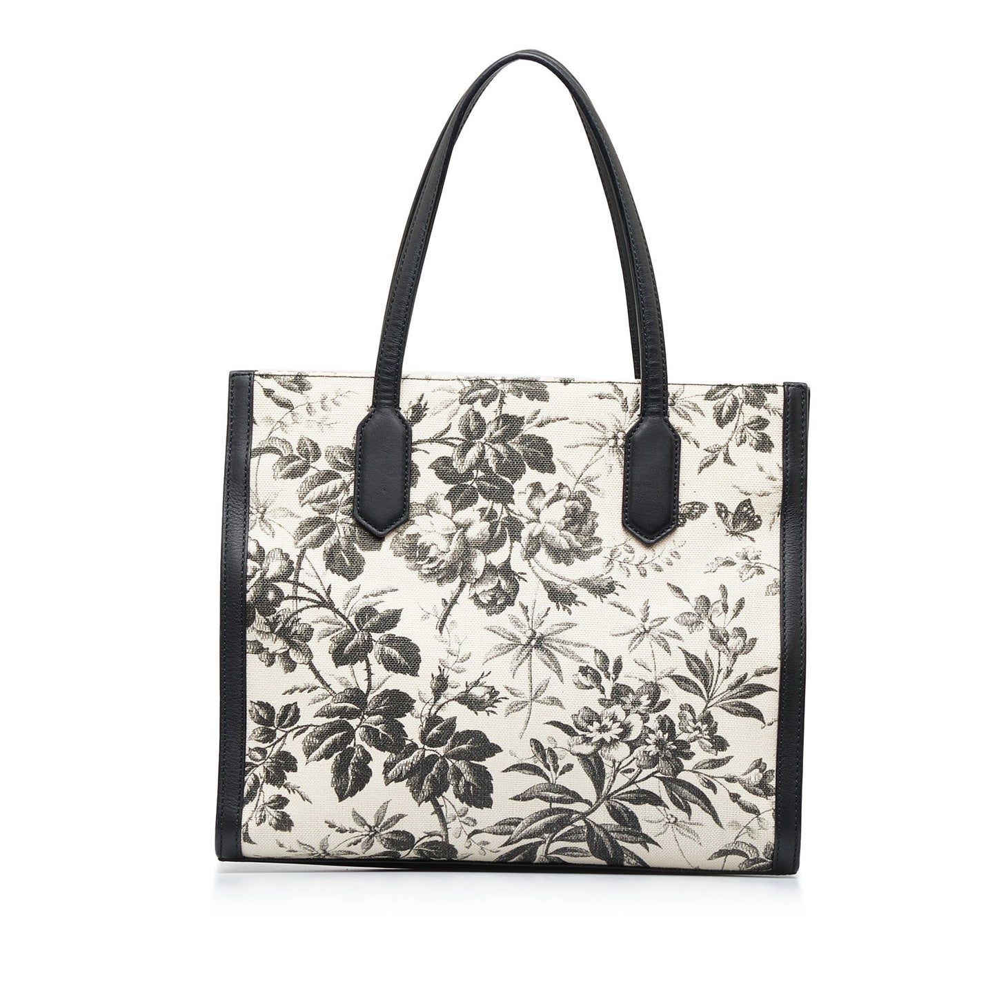 Gucci Brown Leather Canvas Tote Style 26