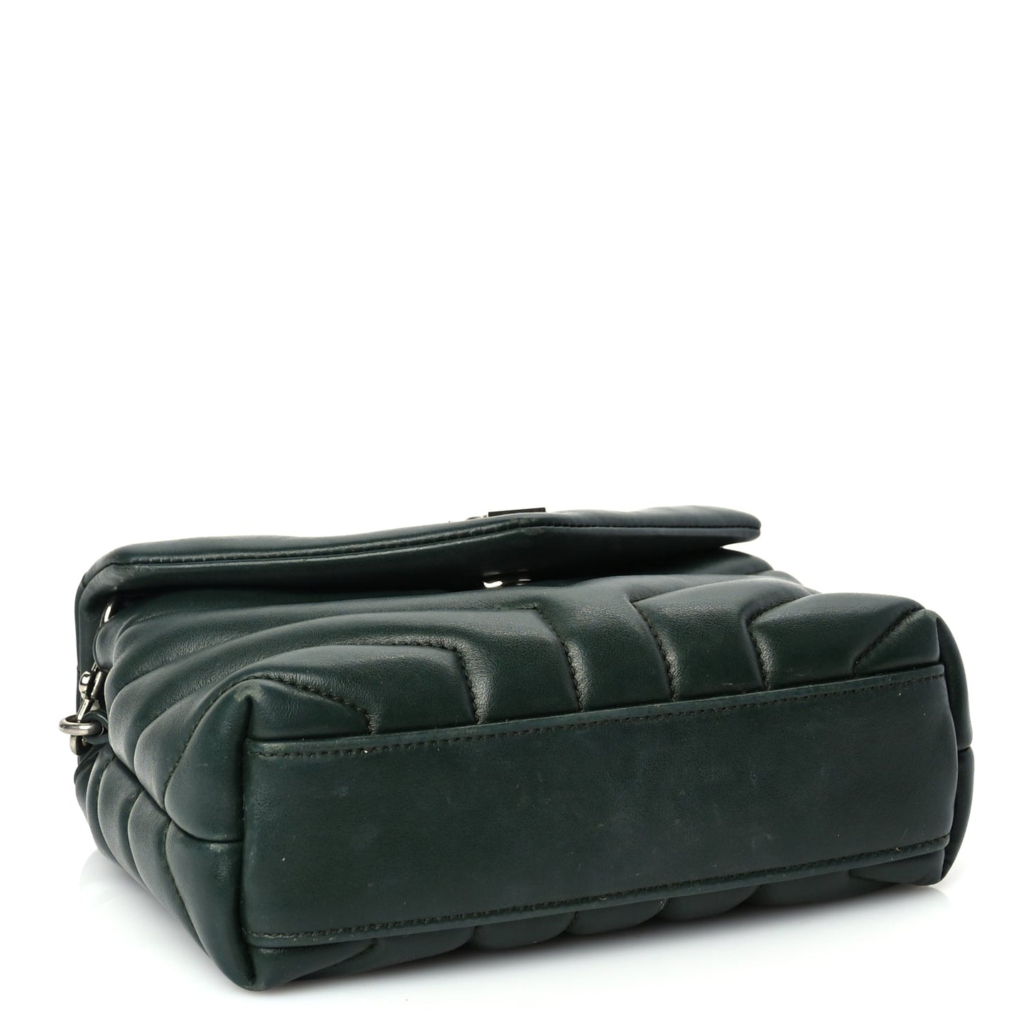 Saint Laurent Calfskin Y Quilted Monogram Toy Loulou Crossbody Bag Deep Green