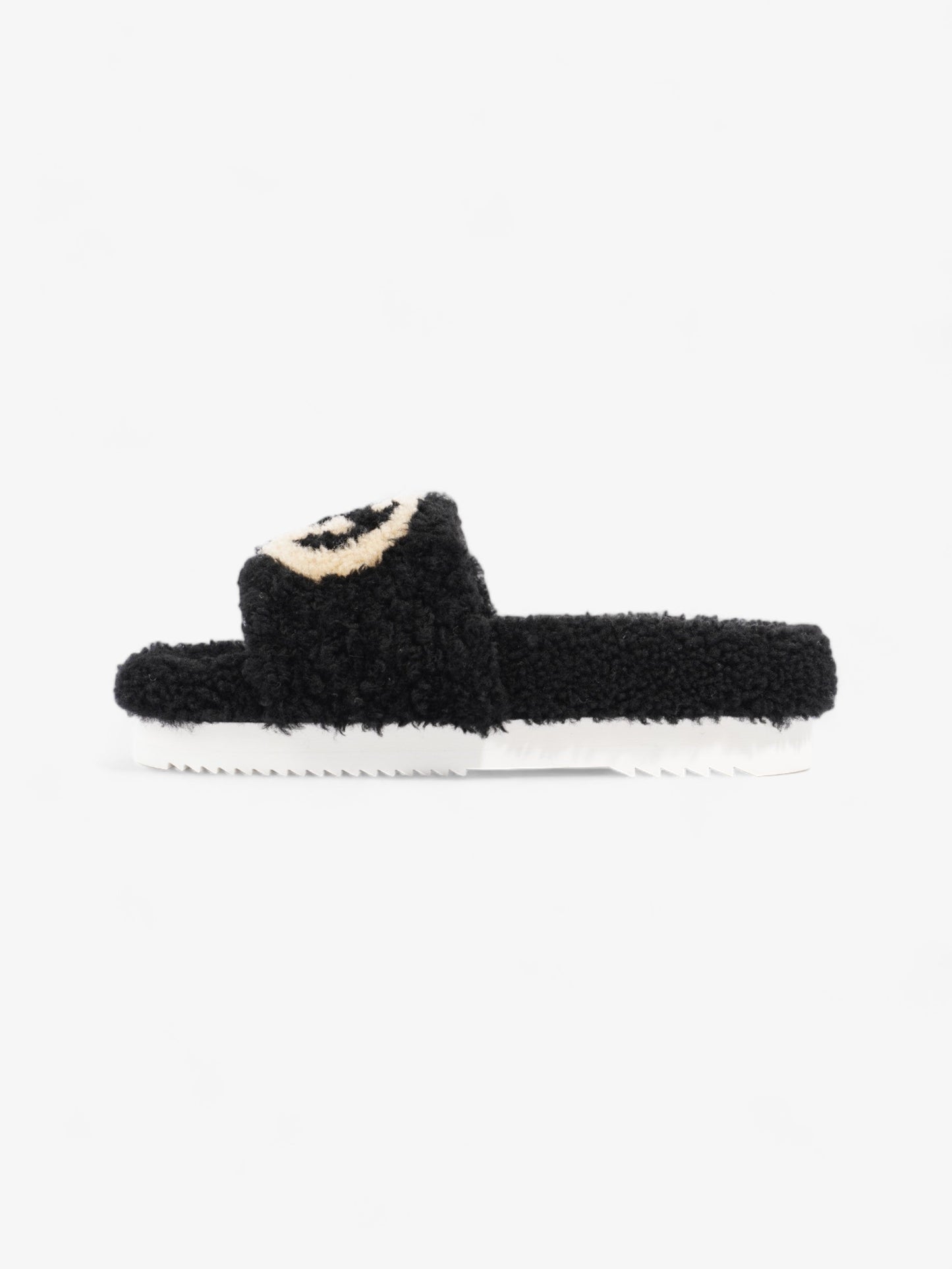 Gucci Interlocking G Slides Black / Butterscotch Shearling EU 37 UK 4