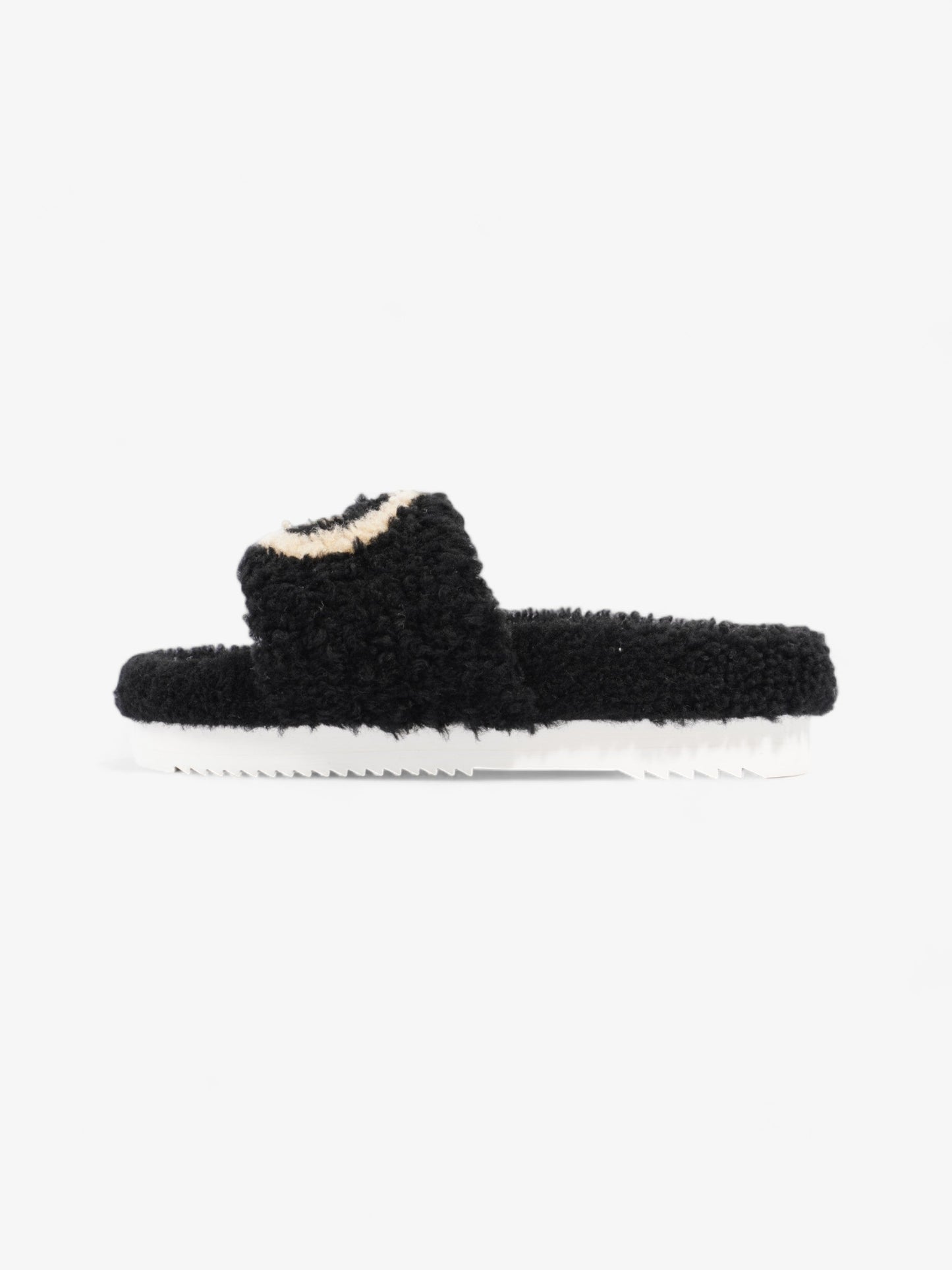 Gucci Interlocking G Slides Black / Butterscotch Shearling EU 37 UK 4