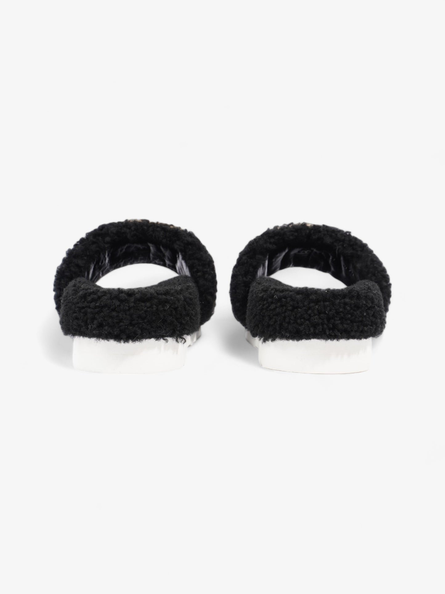 Gucci Interlocking G Slides Black / Butterscotch Shearling EU 37 UK 4