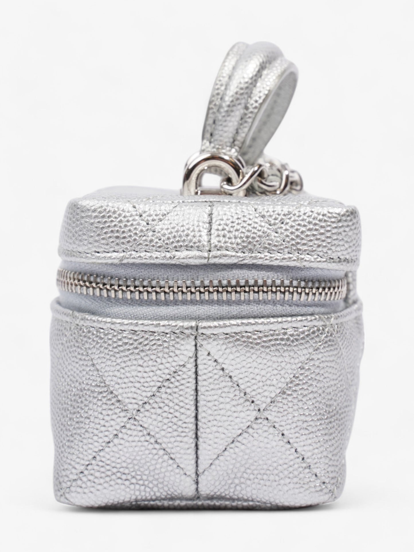 Chanel Vanity with Chain Silver Caviar Leather Mini
