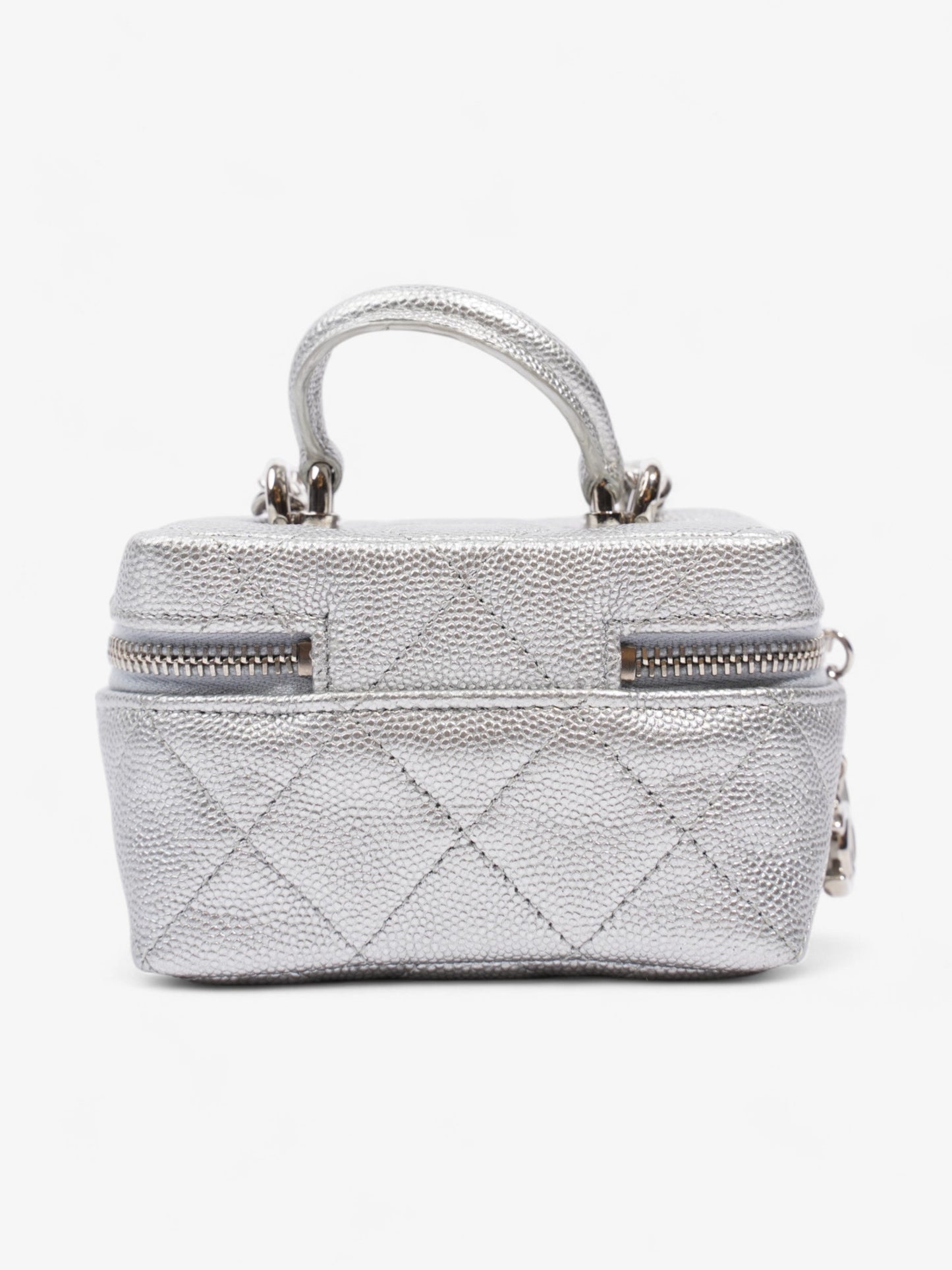Chanel Vanity with Chain Silver Caviar Leather Mini