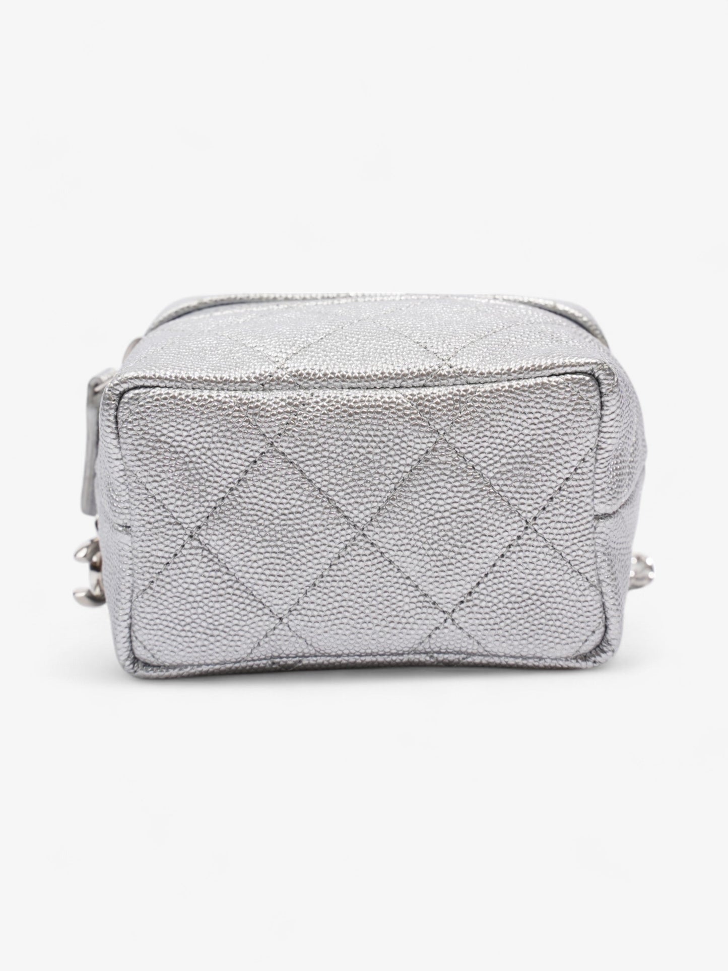Chanel Vanity with Chain Silver Caviar Leather Mini