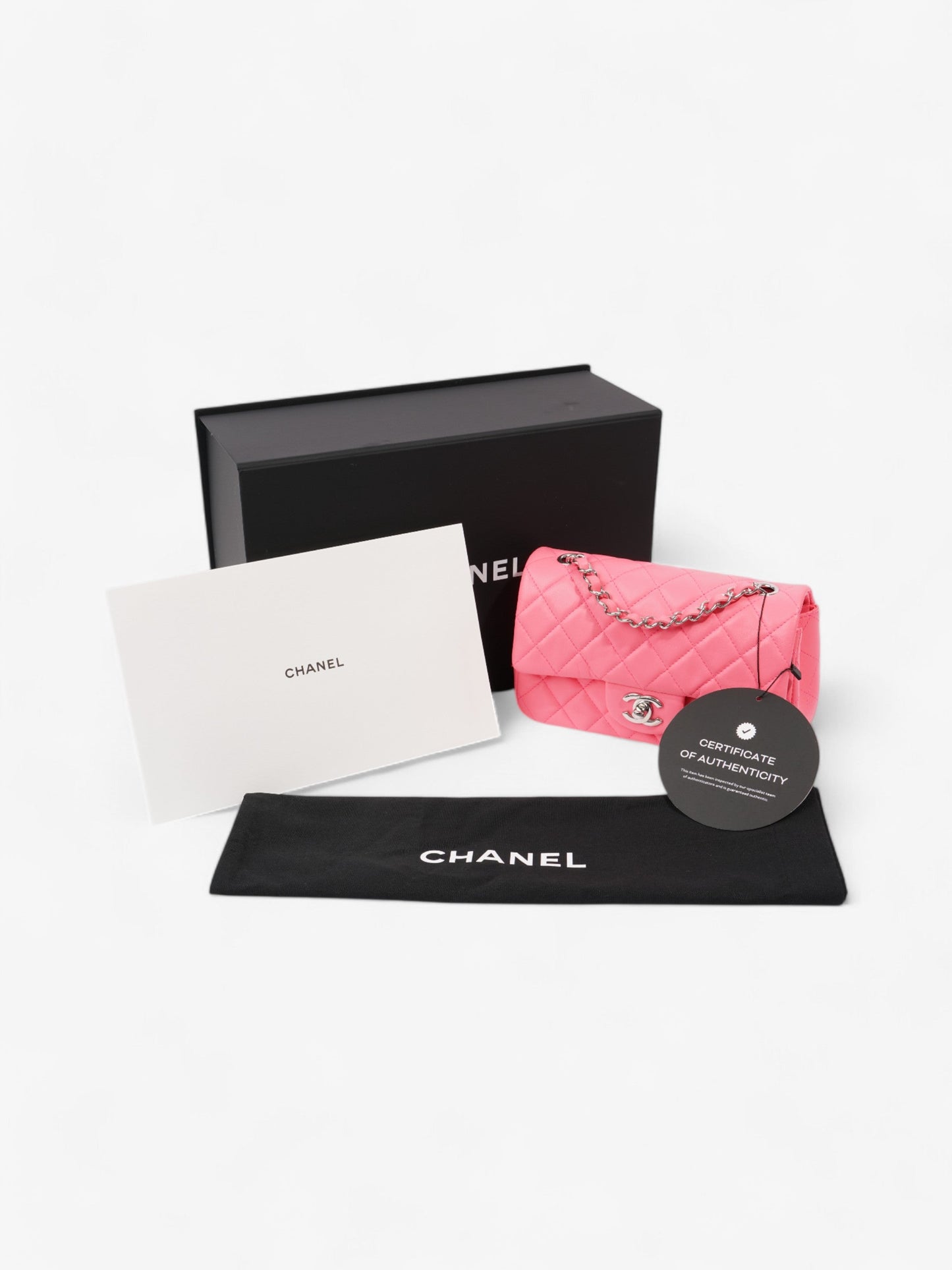 Chanel Classic Flap Neon Pink Lambskin Leather Mini