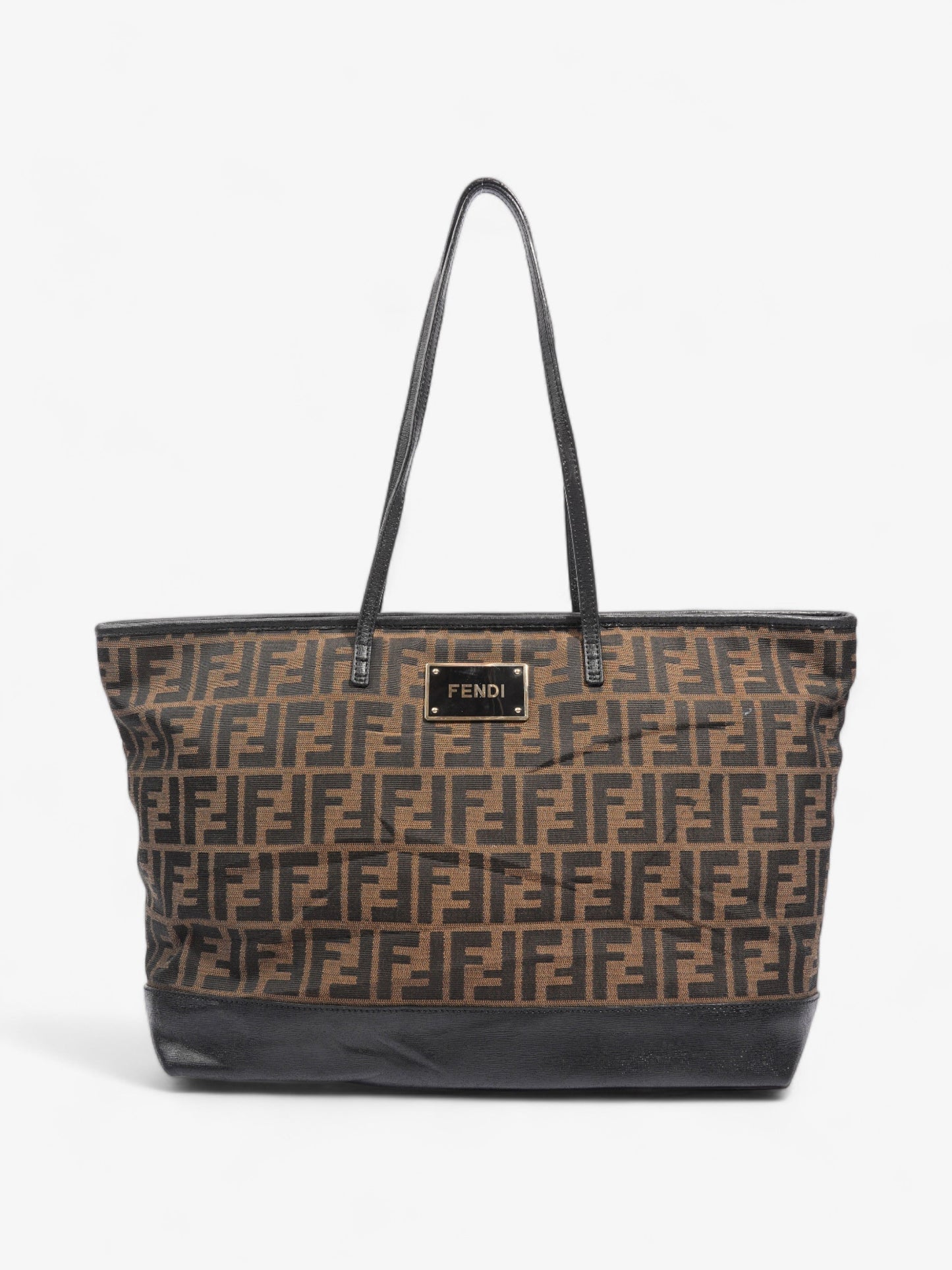 Fendi Roll Canvas Black Tote Bag