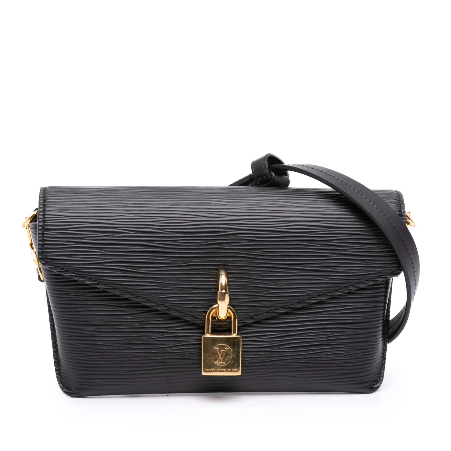 Black Louis Vuitton Epi Padlock On Strap Satchel