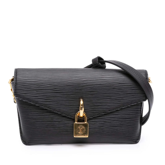 Black Louis Vuitton Epi Padlock On Strap Satchel