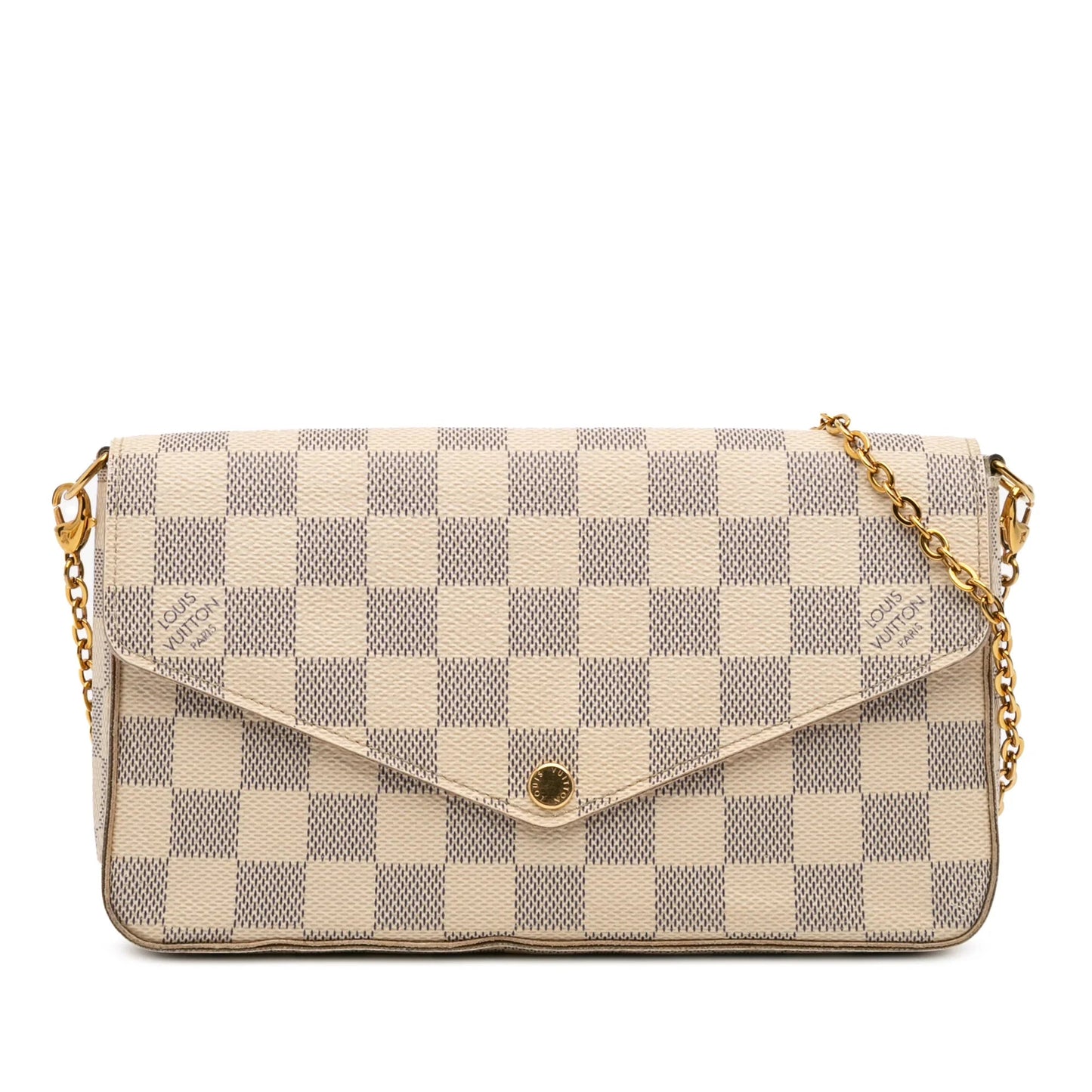 White Louis Vuitton Damier Azur Pochette Felicie Crossbody Bag