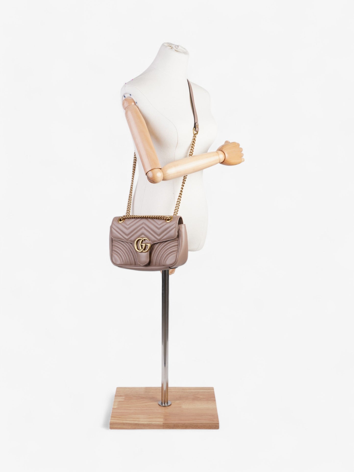 Gucci GG Marmont Rose Beige  Matelasse Leather Small