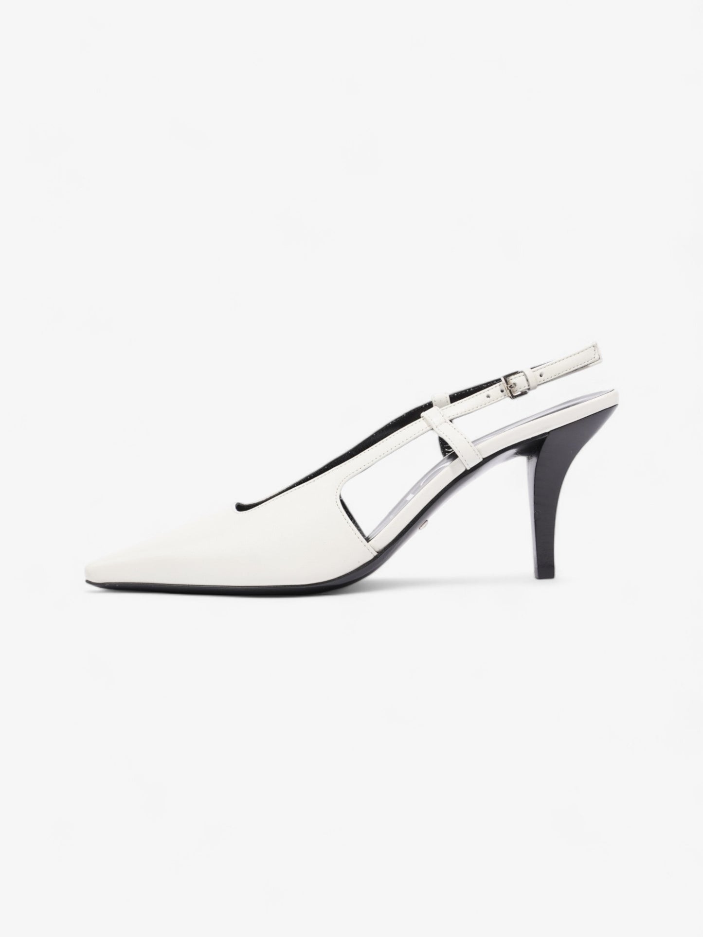 Gucci Slingback Pumps 75mm White / Black Leather EU 38 UK 5