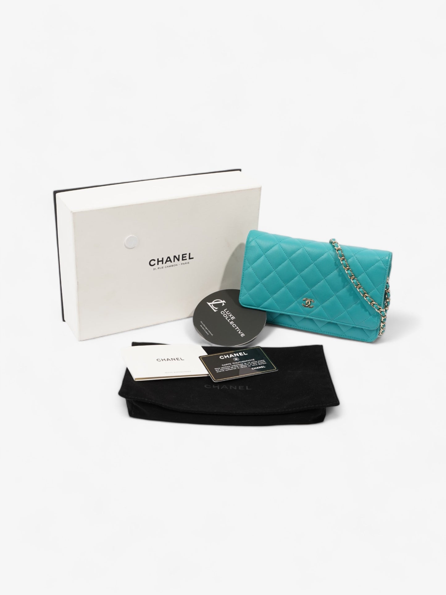 Chanel WOC Turquoise  Lambskin Leather