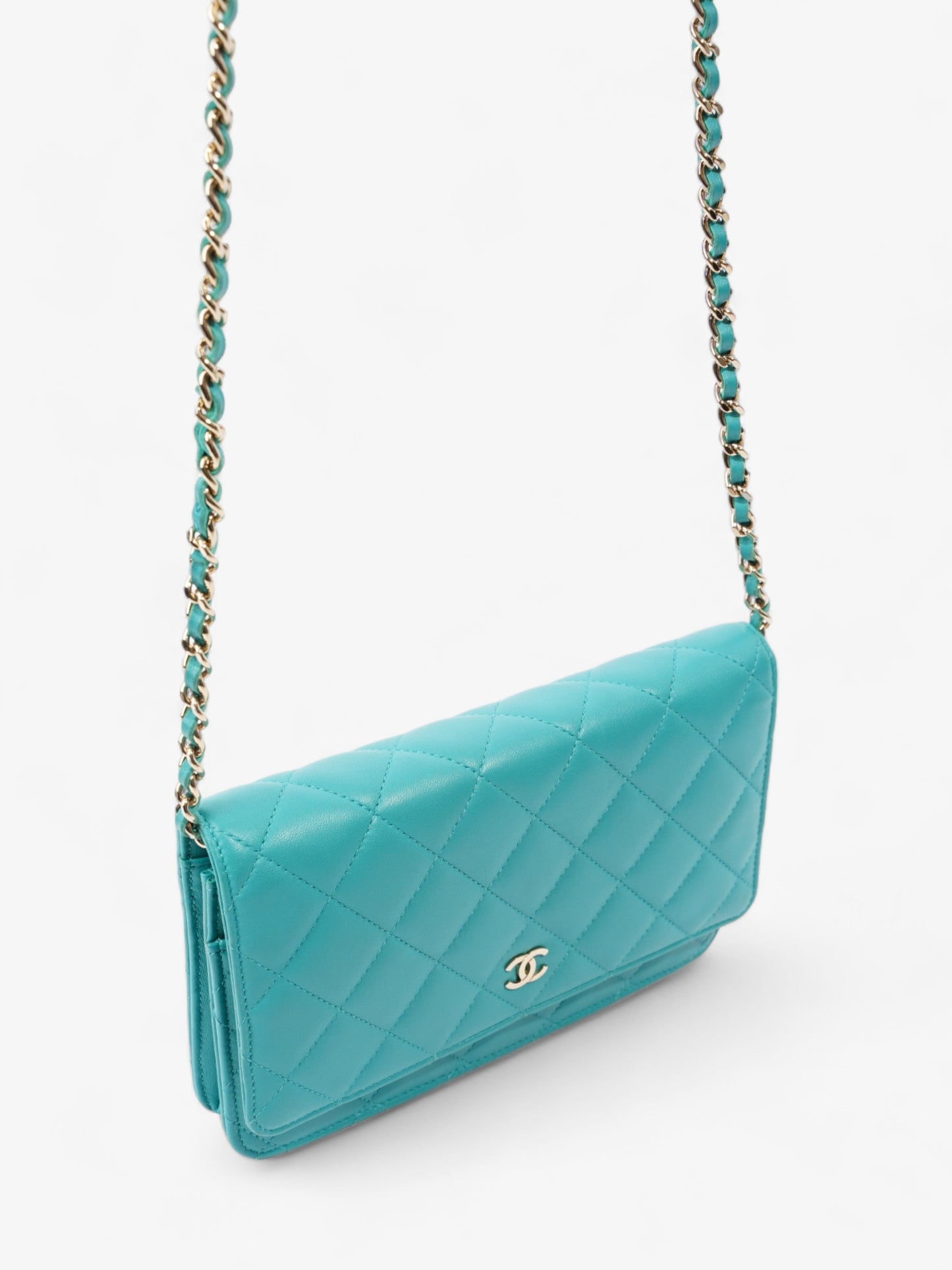 Chanel WOC Turquoise  Lambskin Leather