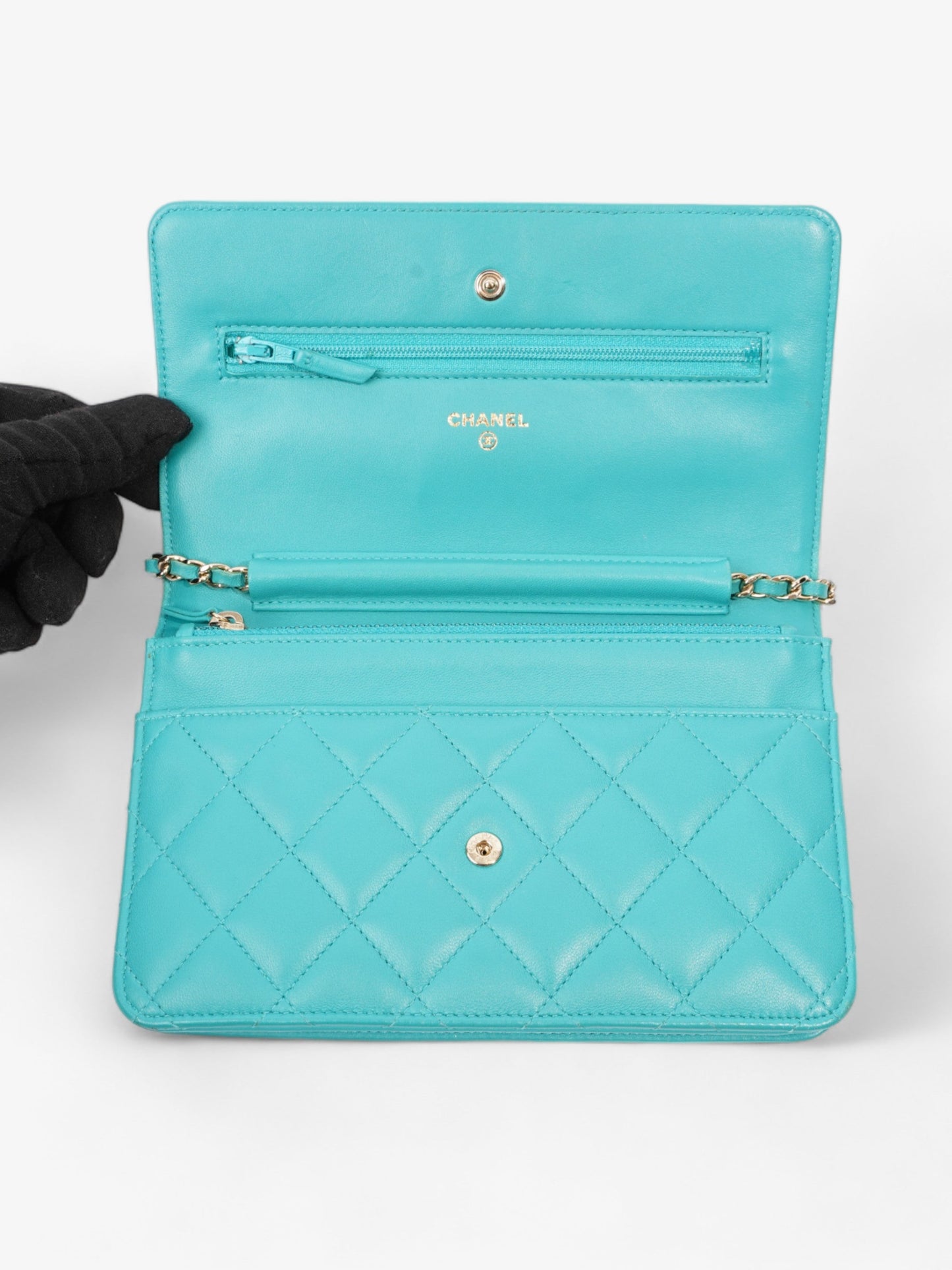 Chanel WOC Turquoise  Lambskin Leather