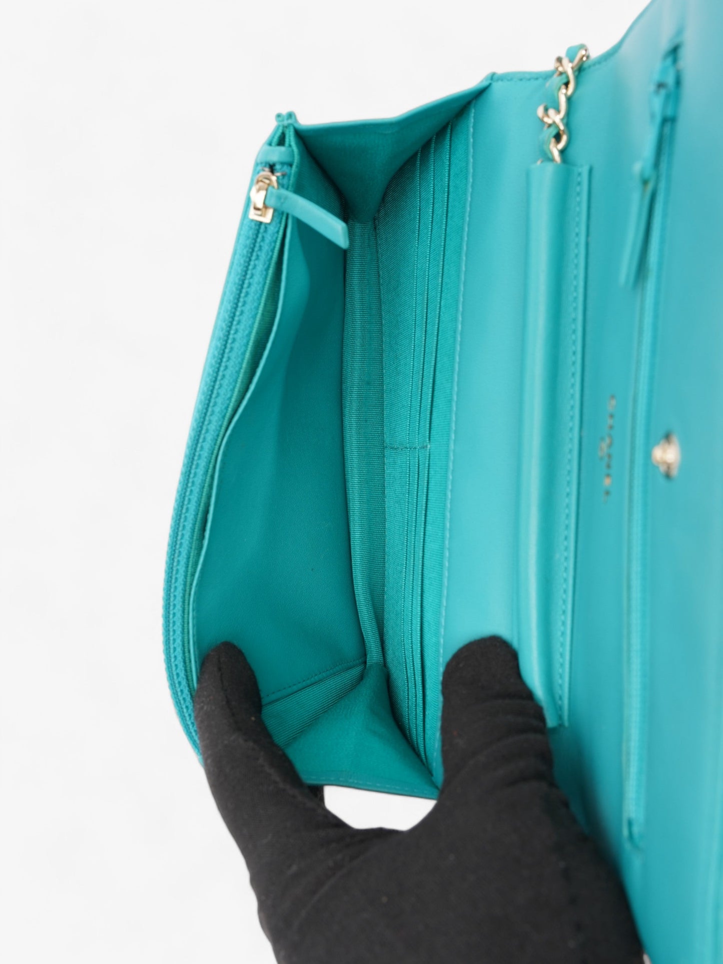 Chanel WOC Turquoise  Lambskin Leather