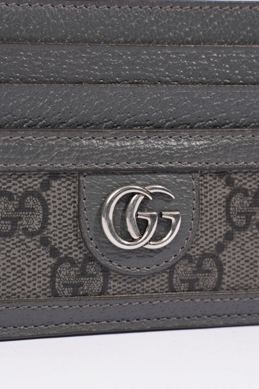 Gucci Ophidia GG Card Holder Grey / GG Supreme Coated Canvas