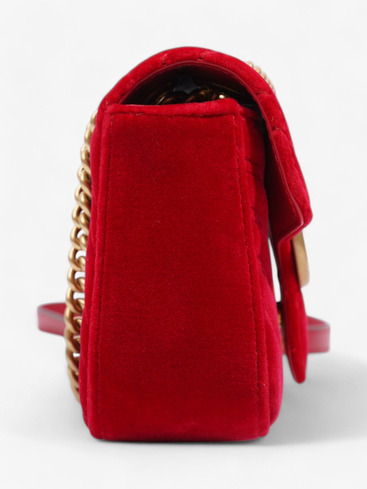 Gucci Marmont Flap Red Velvet Mini
