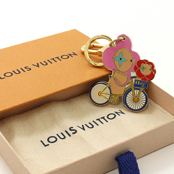 LOUIS VUITTON Bag charm M00871 Gold Plated Enamel multicolor Bag Charm Key Holder Vivienne Vero Christmas Women
