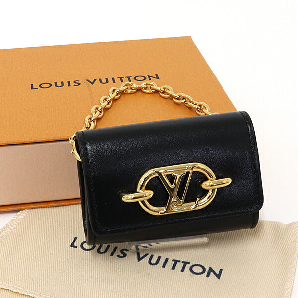 LOUIS VUITTON Other accessories M00829 leather black Bijoux Sac Earphone Holder LV Link