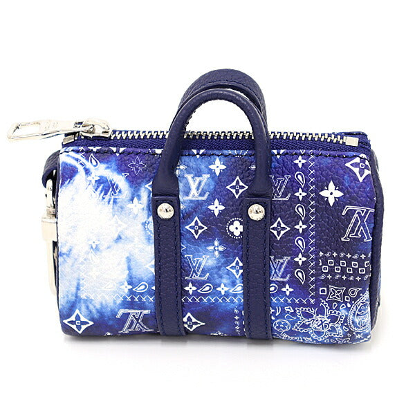 LOUIS VUITTON charm MP3337 leather blue Porto Cle Pouch