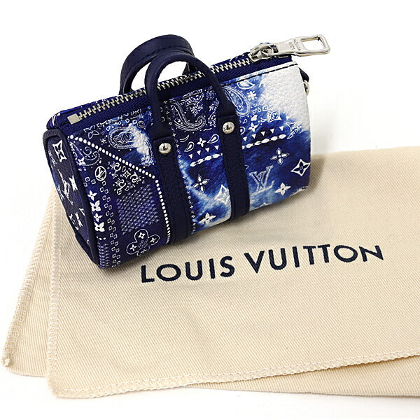 LOUIS VUITTON charm MP3337 leather blue Porto Cle Pouch