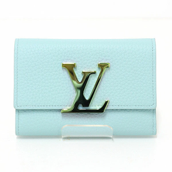 LOUIS VUITTON Tri-fold wallet M82147 Taurillon Clemence Blue Topaz Portefeuille Compact
