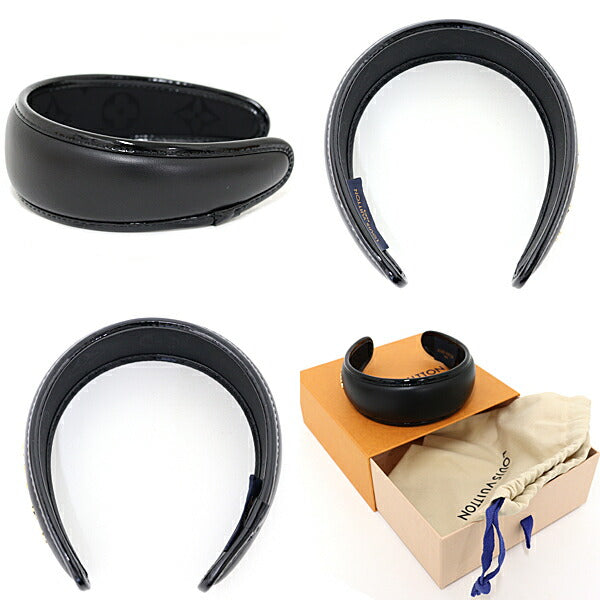 LOUIS VUITTON hair accessory M77396 lambskin black Headband Cruiser