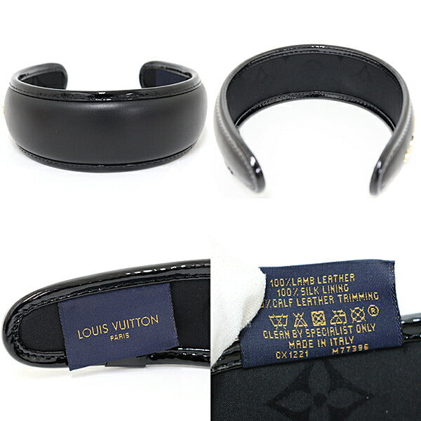 LOUIS VUITTON hair accessory M77396 lambskin black Headband Cruiser