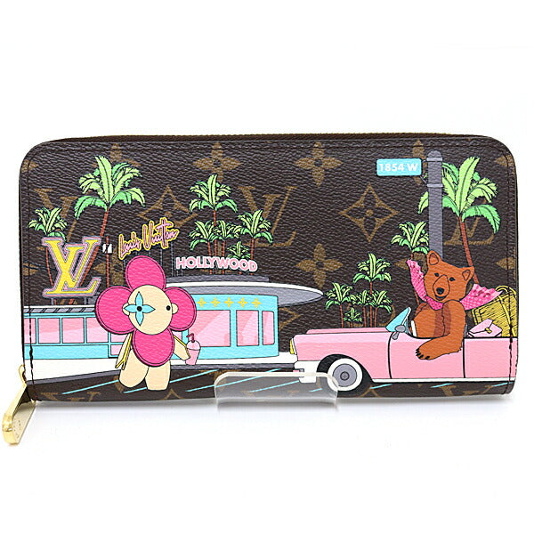 LOUIS VUITTON Long Wallet Purse M80857 Monogram canvas leather (cowhide) Brown Pink Gold Metal Long Wallet Purse Zippy wallet Vivienne Women