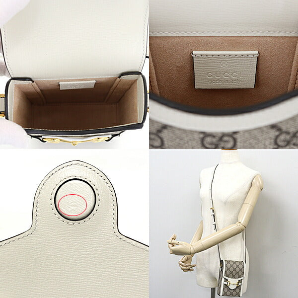 GUCCI Shoulder Bag 625615 GG Supreme Canvas beige Gucci Horsebit 1955 mini bag