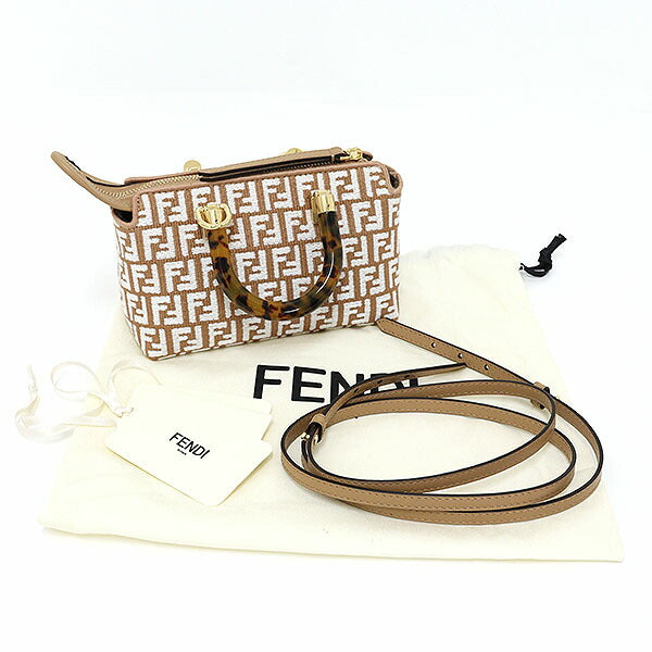 FENDI Handbag 8BS067 fabric beige By the way mini