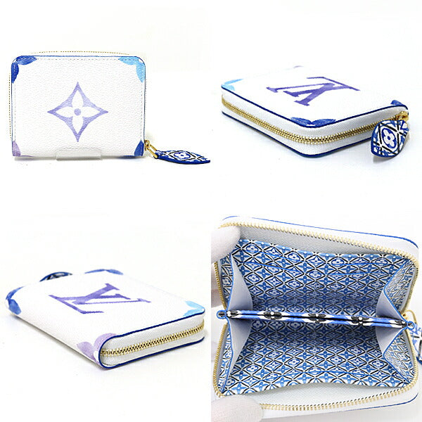 LOUIS VUITTON Coin case M82417 Monogram canvas Blue white Zippy Coin Perth