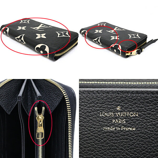 LOUIS VUITTON Long Wallet Purse M80481 Monogram Ann Platt black Zippy wallet