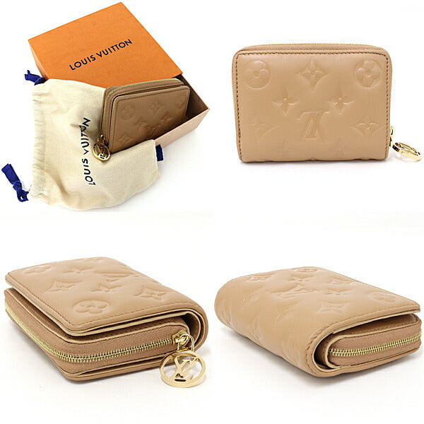 LOUIS VUITTON Bifold Wallet M81673 lambskin Camel Portefeuille Lou